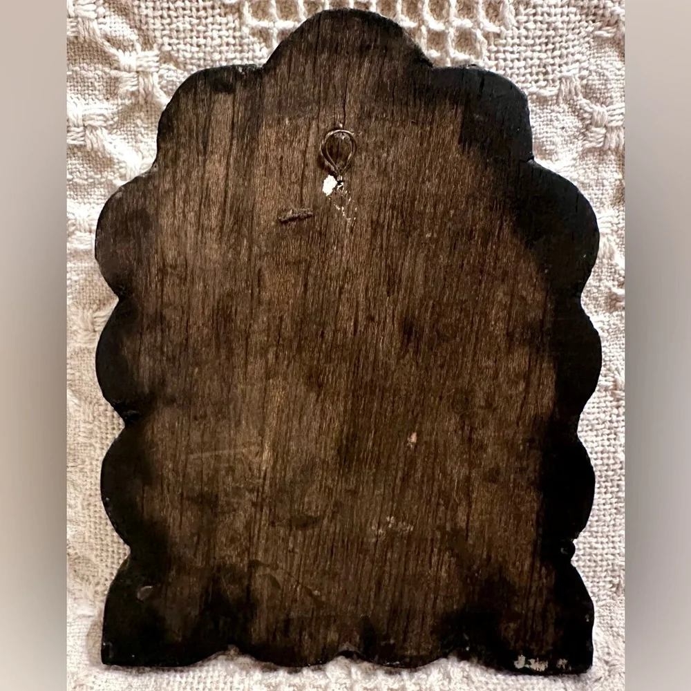 Handcrafted Floral Motifs Painted Glass Wood Arch Wall Mirror Black Bronze Leaf